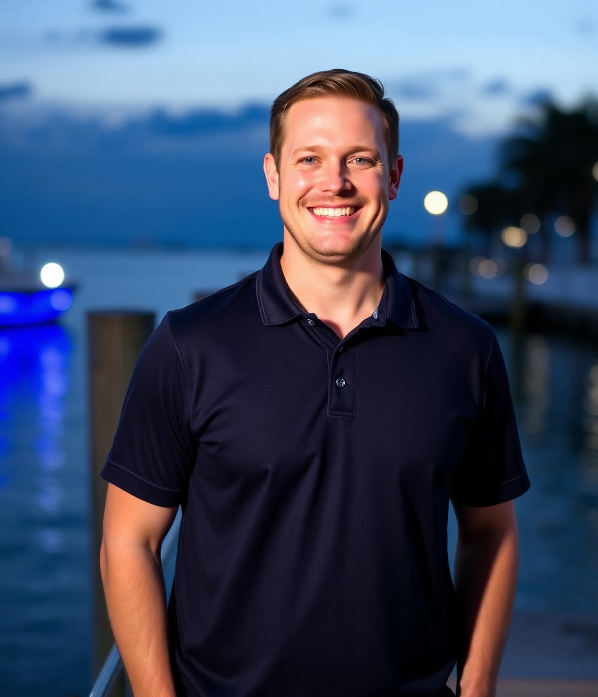 Kyle Hamilton, owner of Gulf Coast Underwater Lights, on a Southwest Florida dock